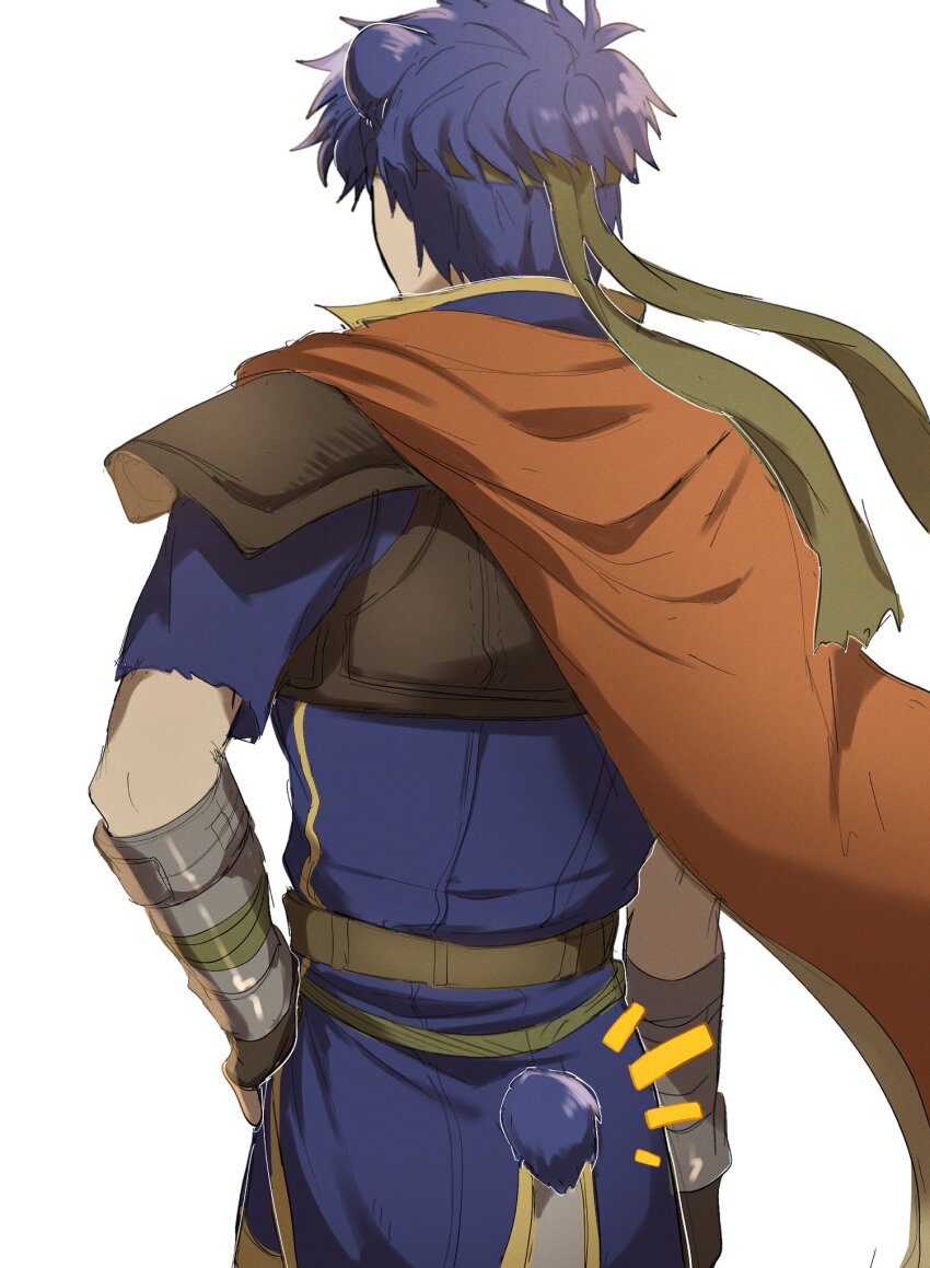 1boy, animal_ears, bear_ears, bear_tail, blue_hair, cape, commentary_request, fire_emblem