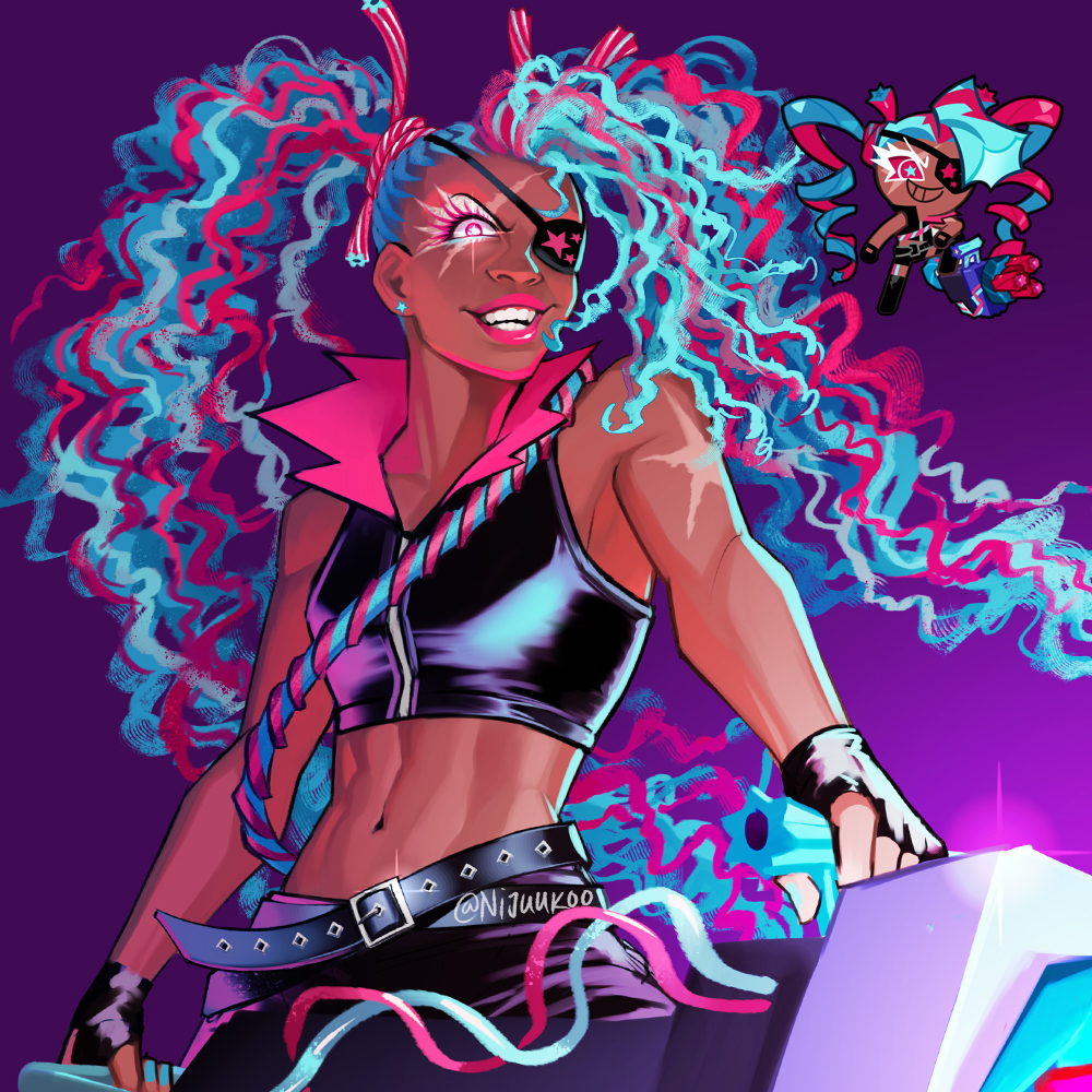 1girl, :d, arms_at_sides, bare_arms, bare_shoulders, belt, black_belt, black_gloves