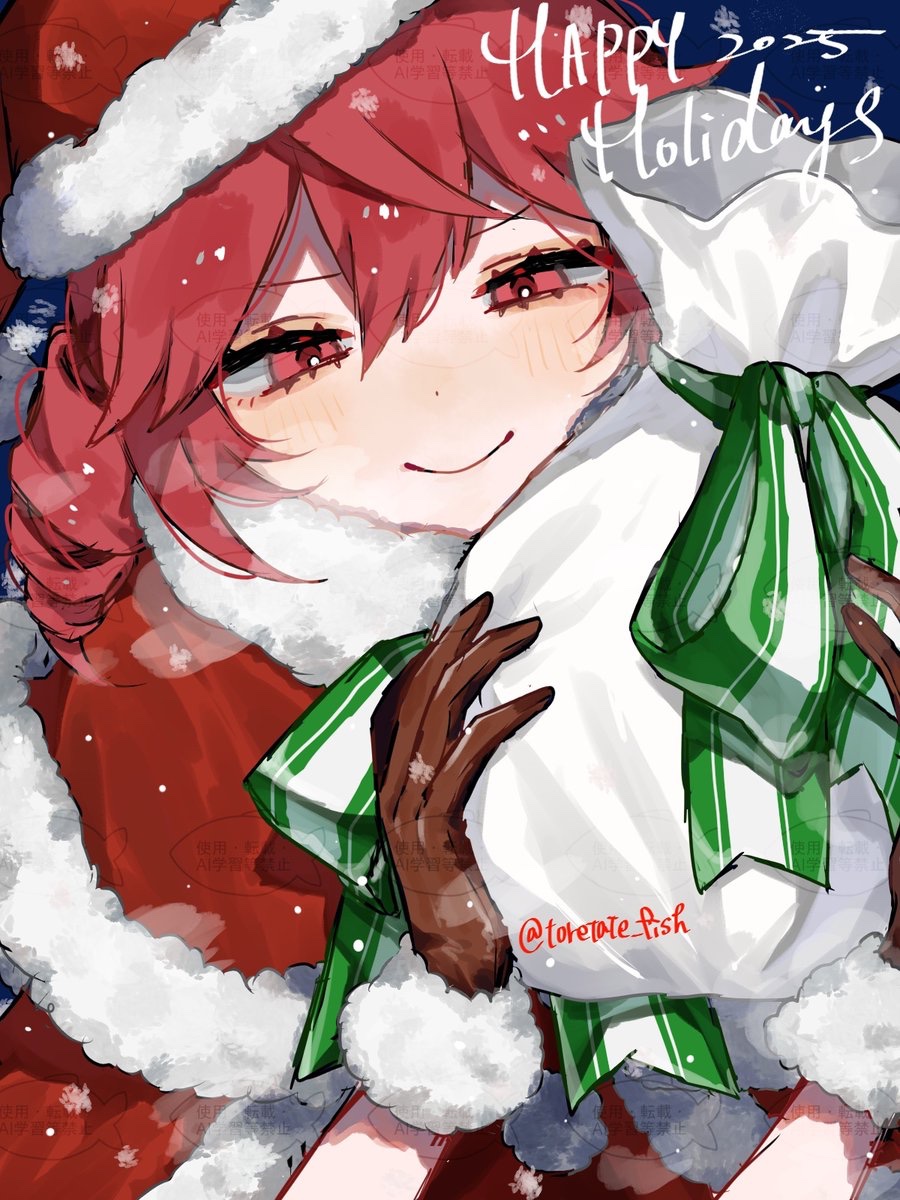 1girl, drill_hair, gloves, half-closed_eyes, highres, holding, holding_sack, kasane_teto