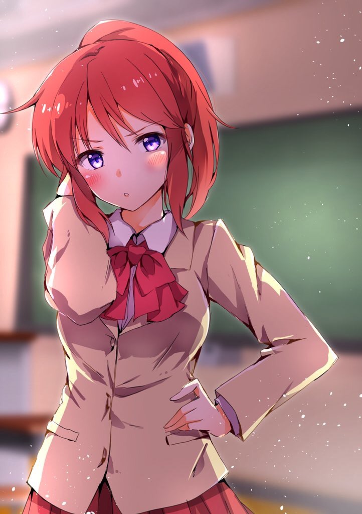 1girl, blazer, blurry, blurry_background, bow, bowtie, brown_hair, brown_jacket