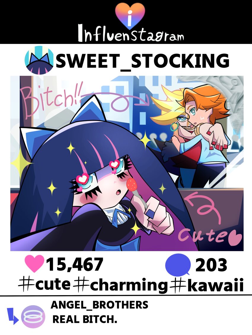 1boy, 2girls, absurdres, blonde_hair, blue_eyes, blunt_bangs, bow, breasts