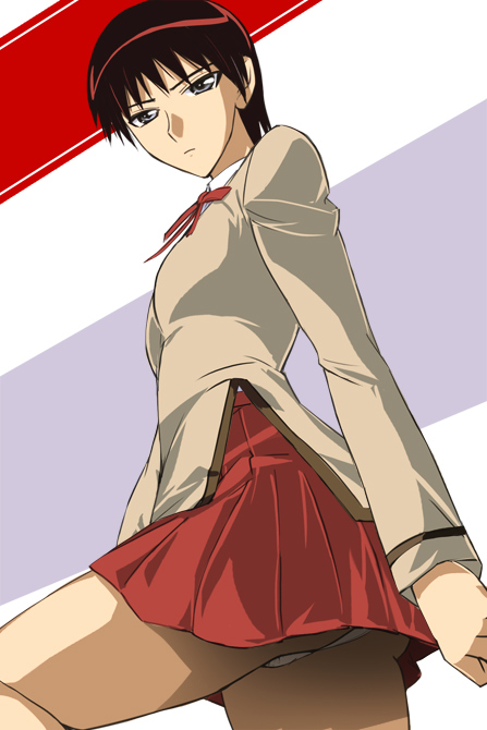 00s, 1girl, ass, black_hair, bow, bowtie, breasts, female_focus