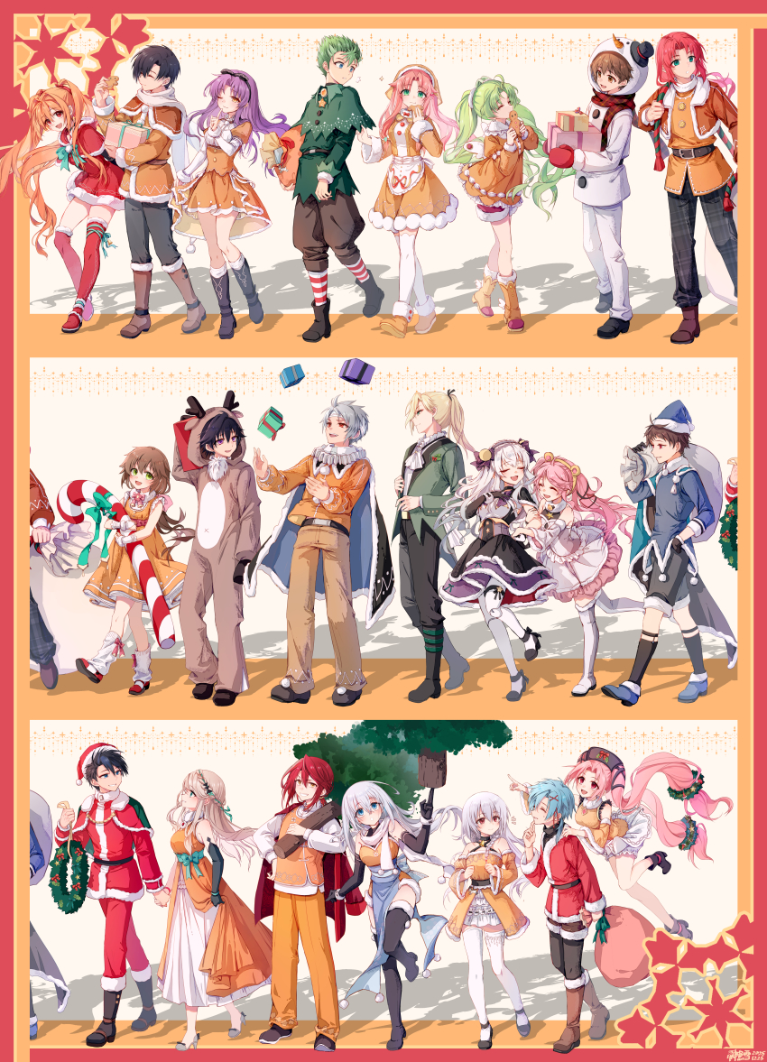 6+boys, 6+girls, aaron_wei, absurdres, aged_down, aged_up, animal_costume, ao_no_kiseki