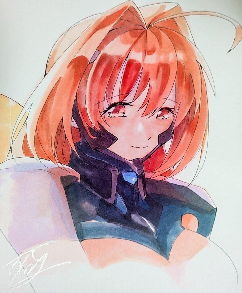 1girl, absurdres, ahoge, armored_bodysuit, bodysuit, bow, breasts, commentary_request