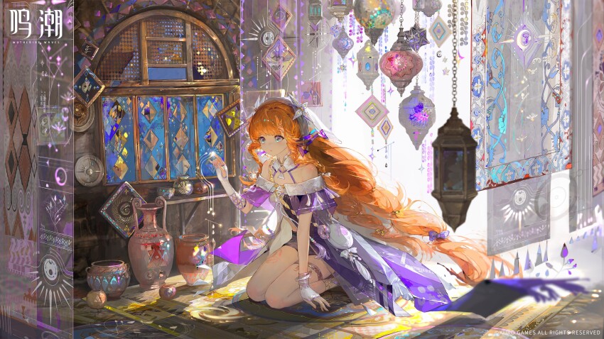 1girl, asymmetrical_gloves, bare_shoulders, blue_eyes, braid, braided_sidelocks, chinese_commentary, commentary_request