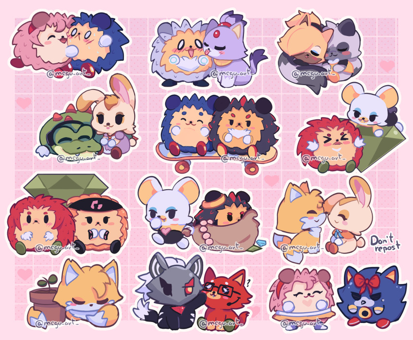 absolutely_everyone, amy_rose, animal_couple, animal_focus, animalization, avatar_(sonic_forces), bat_(animal), blaze_the_cat