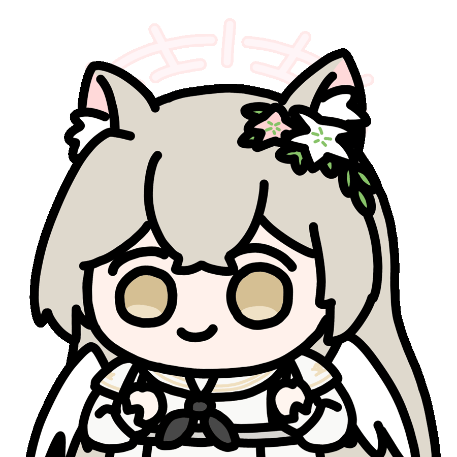 1girl, angel_wings, animal_ears, animated, animated_gif, blonde_hair, blue_archive, commentary_request, dress, feathered_wings, flower, hair_flower, hair_ornament, halo, kemonomimi_mode, long_hair, looking_at_viewer, nagisa_(blue_archive), nodding, shin5575, smile, white_dress, white_wings, wings, yellow_eyes