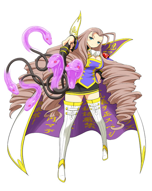 1girl, antenna_hair, armband, black_skirt, blue_eyes, boots, breasts, cape