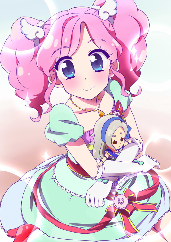 1girl, aikatsu!, aikatsu!_(series), amahane_madoka, blue_eyes, blush, bow, character_doll