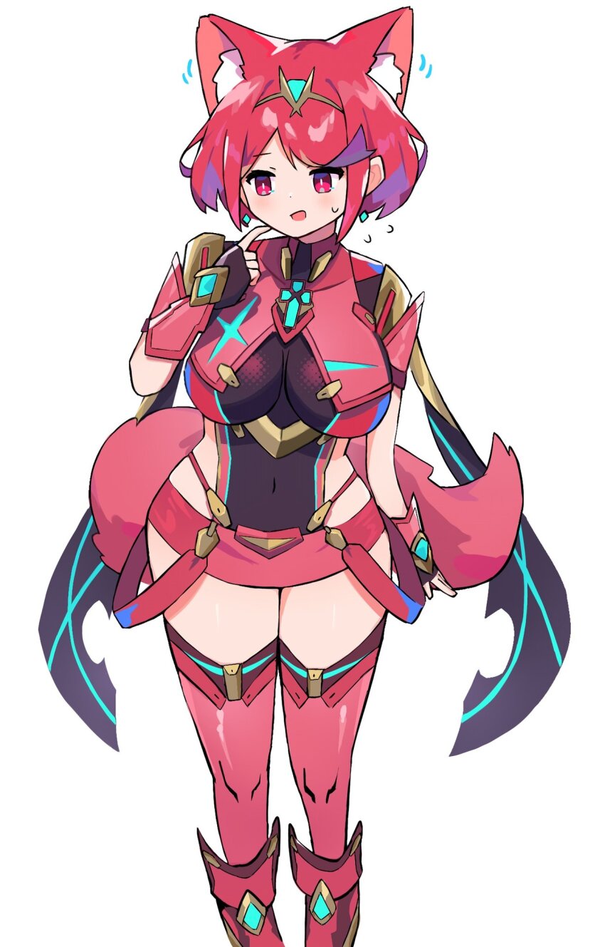 1girl, animal_ear_fluff, animal_ears, bakeneko1212, breasts, commentary_request, cowboy_shot, highres