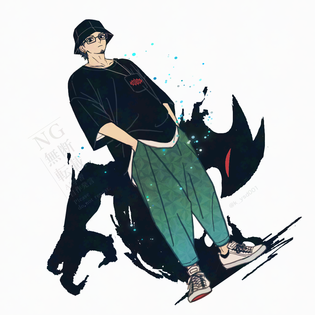 1boy, black_hair, black_hat, black_shirt, closed_mouth, collarbone, commentary_request, dandadan