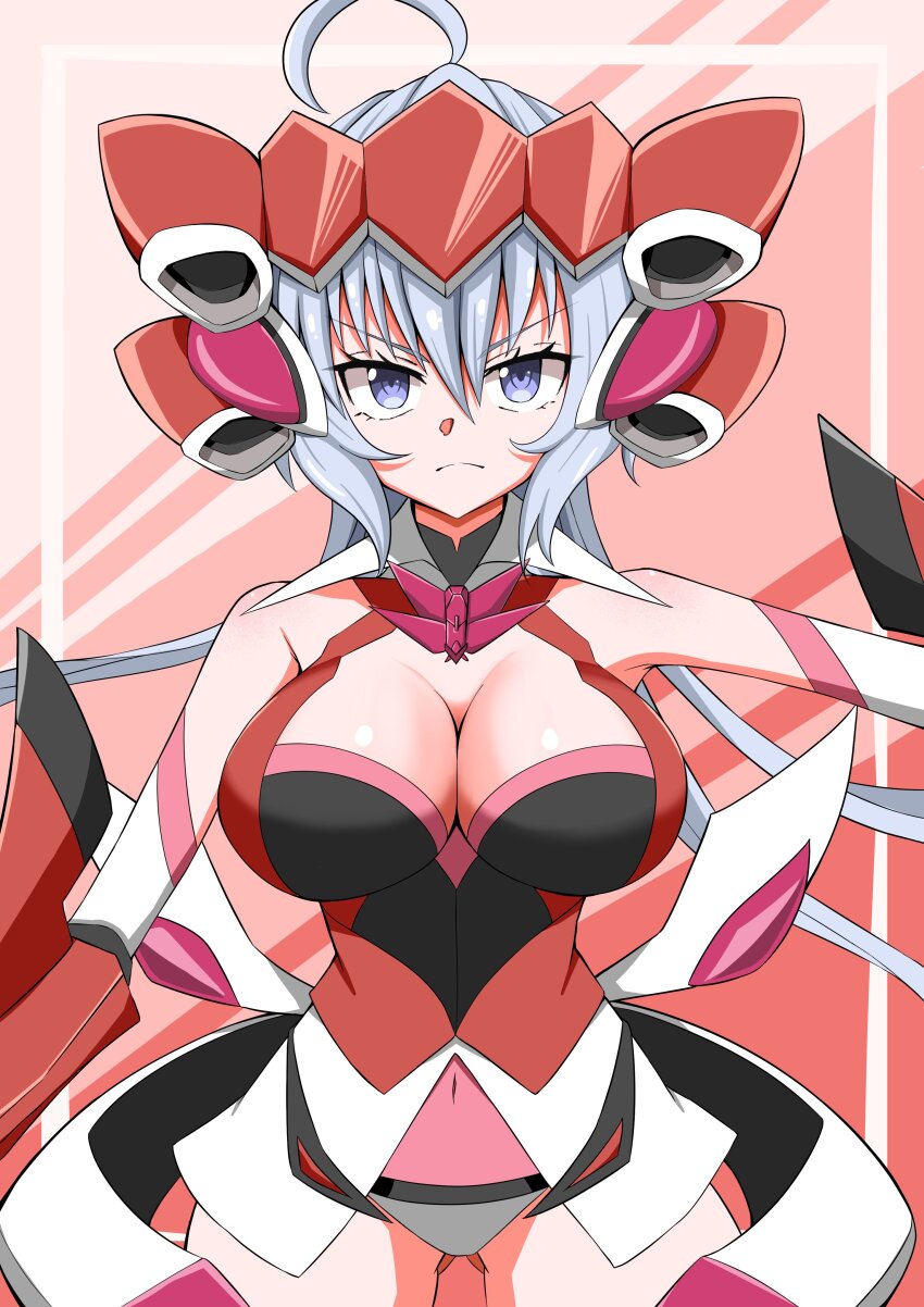 1girl, 9ma_(9matohibari), absurdres, ahoge, breasts, cleavage_cutout, clothing_cutout, commentary_request