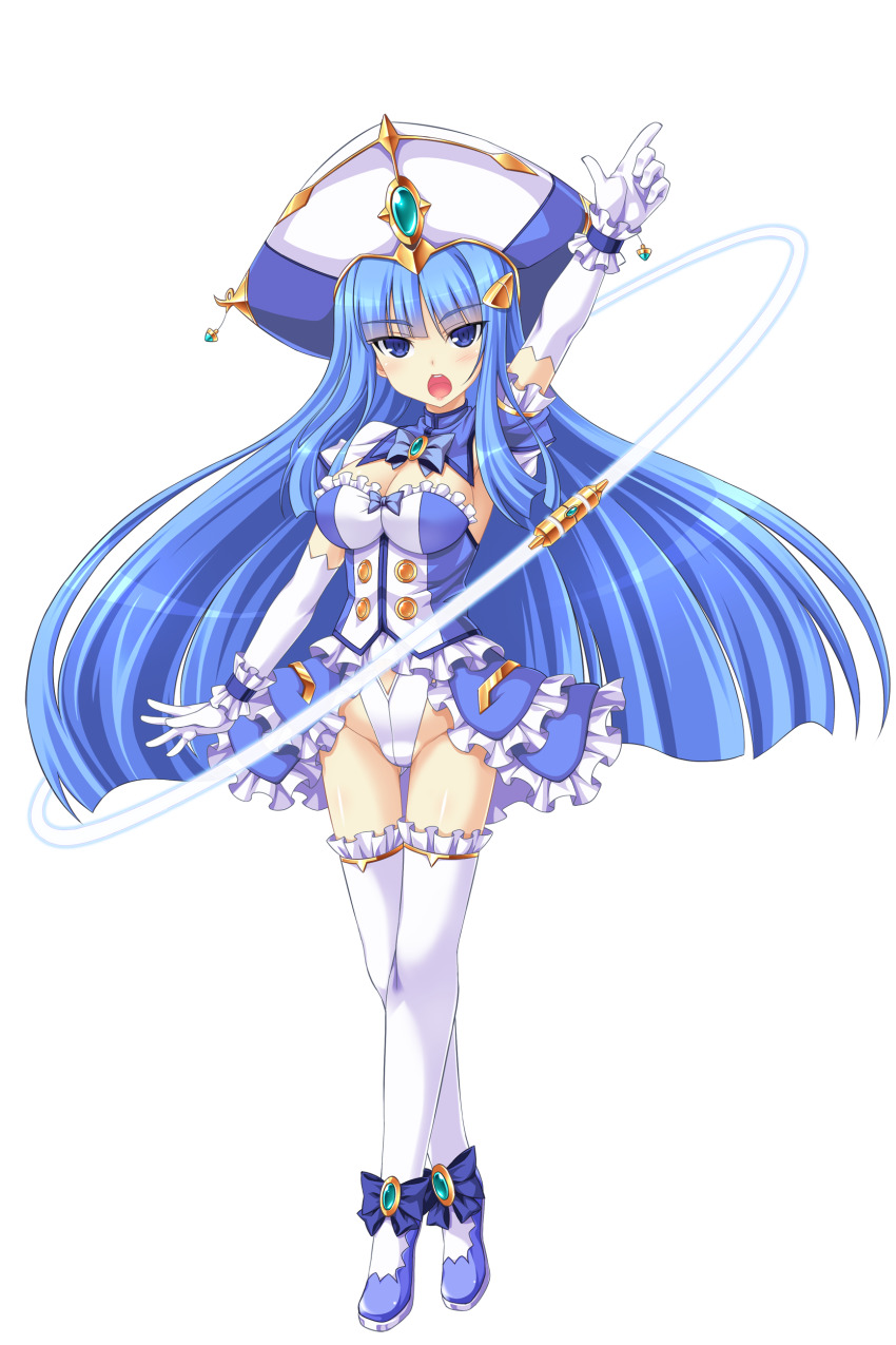 1girl, :o, absurdres, aoi_masami, arm_up, arty_rain, blue_bow, blue_eyes