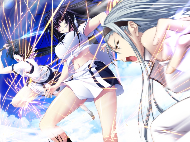 3girls, everyone, game_cg, katana, kawakami_momoyo, kuki_ageha, maji_de_watashi_ni_koi_shinasai!, mayuzumi_yukie