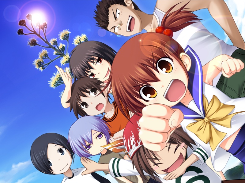 3girls, 4boys, age_difference, black_hair, breasts, brown_hair, child, everyone, gakuto_shimazu, game_cg, kawakami_kazuko, kawakami_momoyo, kazama_family, large_breasts, long_hair, maji_de_watashi_ni_koi_shinasai!, multiple_boys, multiple_girls, naoe_yamato, red_hair, school_uniform, shiina_miyako, shoichi_kazama, short_hair, takuya_morooka