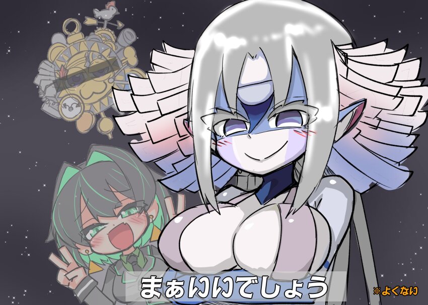 allmind_(armored_core_vi), armored_core, armored_core_vi:_fires_of_rubicon, blush, breasts, colored_skin, crossover, earrings