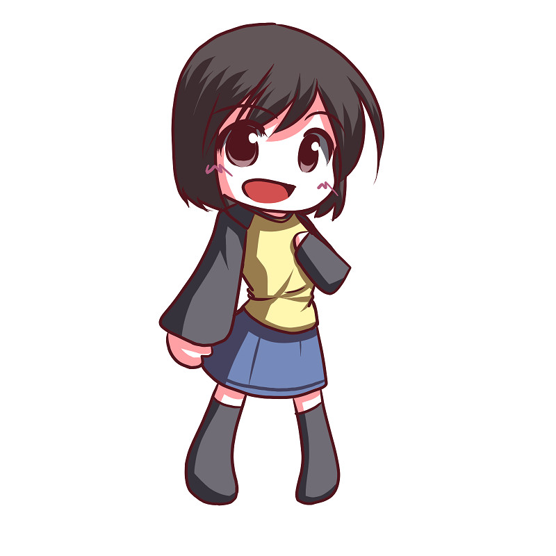 00s, 1girl, bob_cut, chibi, female_focus, fictional_sister, nakahara_misaki, nhk_ni_youkoso!