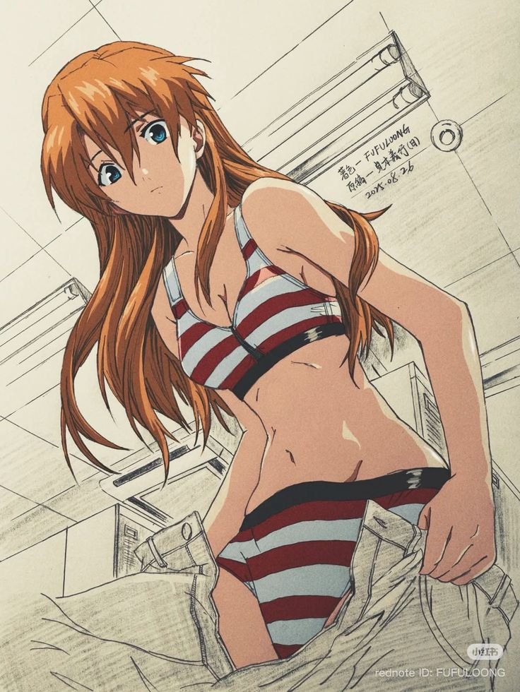 1girl, bra, colorized, expressionless, fufuloong, ikari_shinji_ikusei_keikaku, ikari_shinji_raising_project, looking_at_viewer