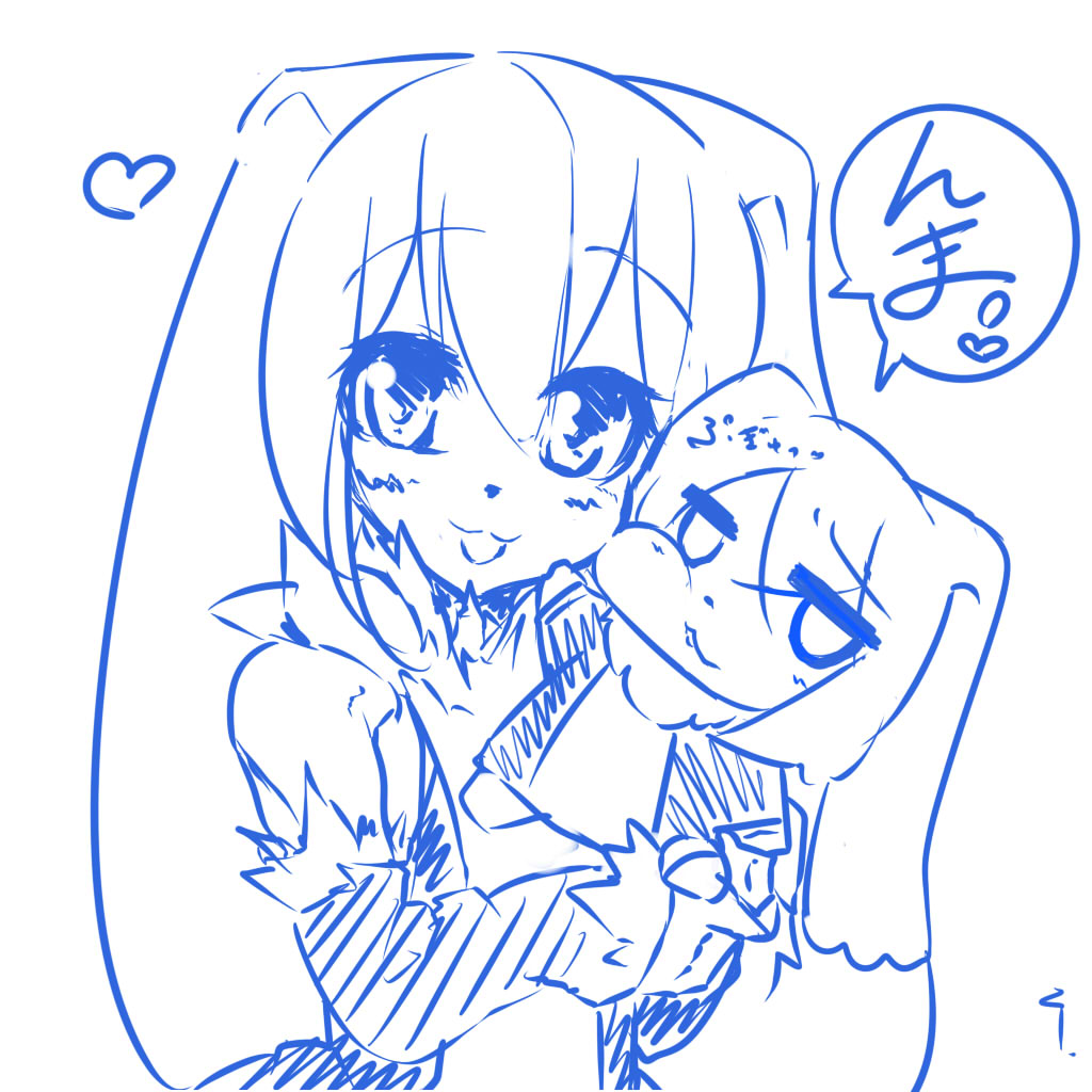 1boy, 1other, character_doll, doll, heart, holding, holding_doll, kenma-kun