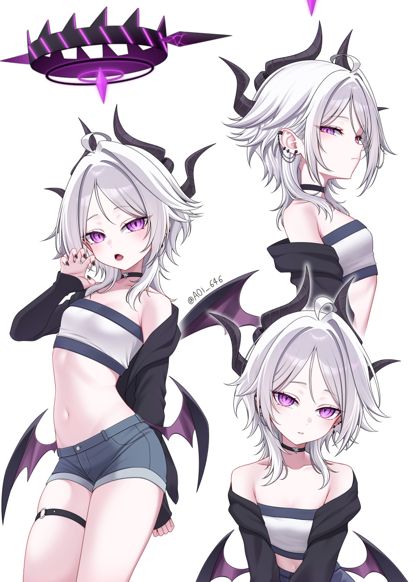 1girl, absurdres, ahoge, alternate_costume, alternate_hair_length, alternate_hairstyle, aoi_ryo, bare_shoulders