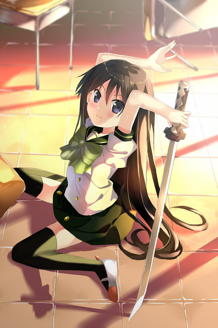1girl, black_eyes, black_hair, classroom, desk, female_focus, school, school_desk
