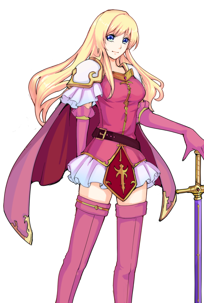 1girl, blonde_hair, blue_eyes, boots, cape, elbow_gloves, female_focus, fire_emblem