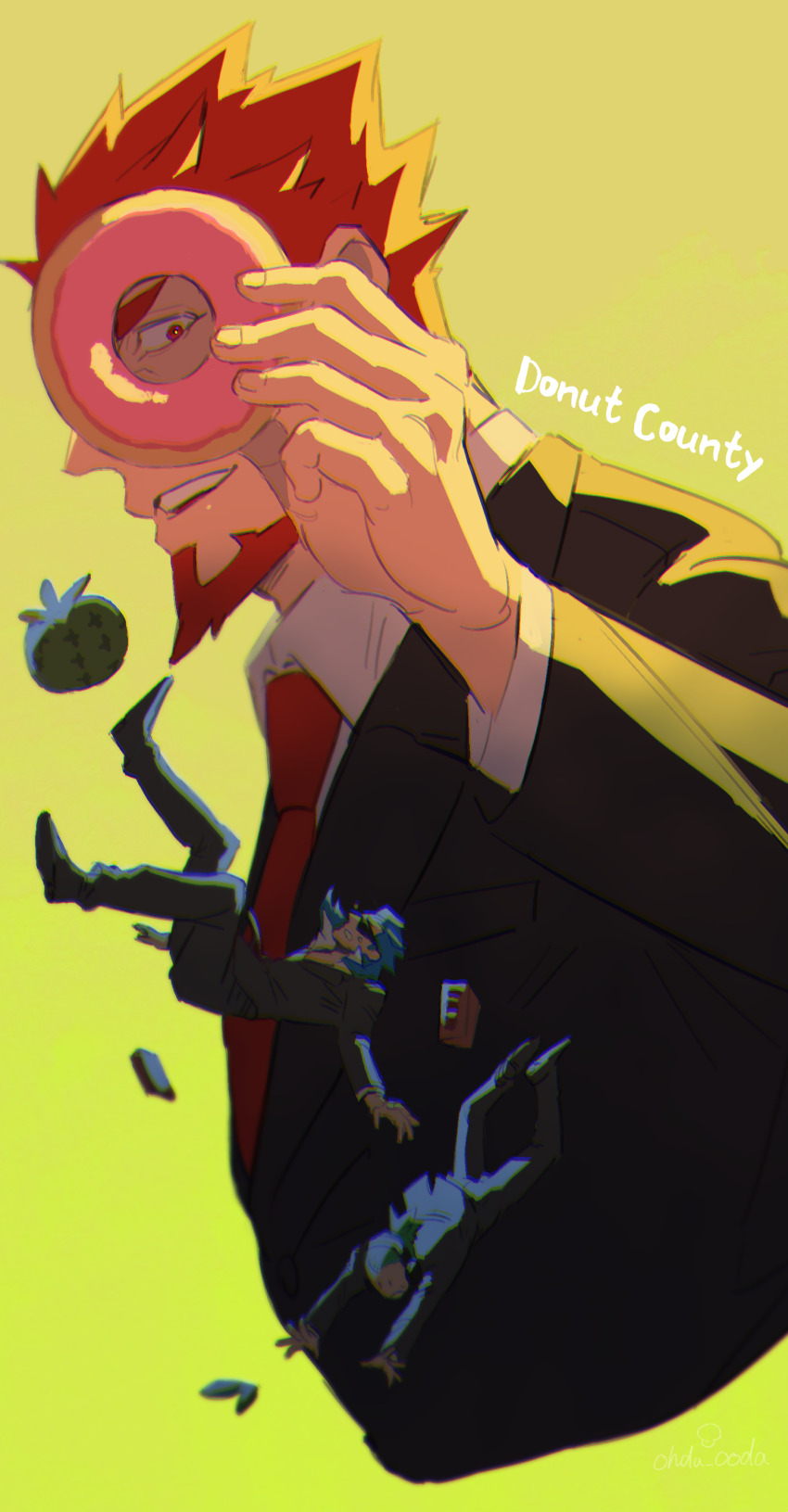 2bro., 3boys, absurdres, anija_(2bro.), beard, black_jacket, collared_shirt, commentary_request