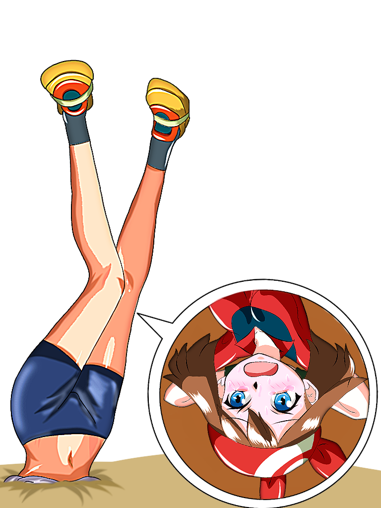 commentary_request, inugami-ke_no_ichizoku_pose, legs, lower_body, masalu_kai, may_(pokemon), nintendo, pokemon