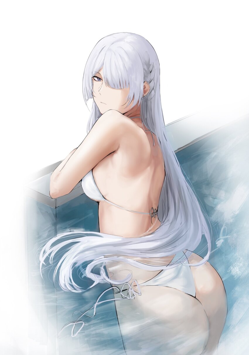 1girl, ak-15_(girls'_frontline), ass, bikini, breasts, chika_232, expressionless, girls'_frontline