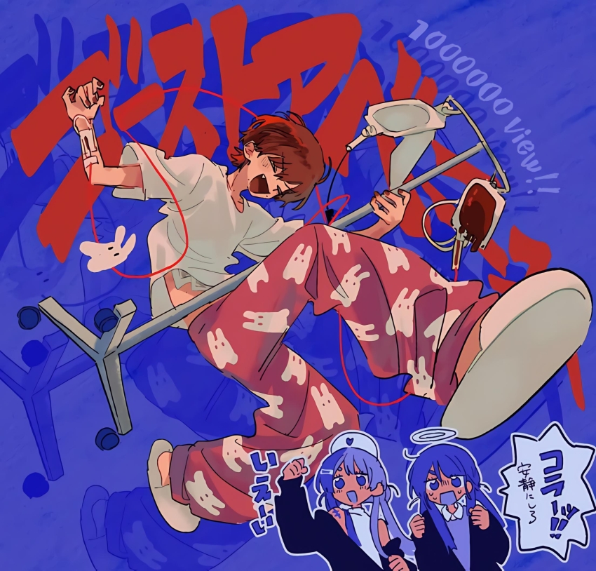 1boy, background-color, black_eyes, commentary_request, ear_piercing, eve_(musician), from_side, ghost_avenue