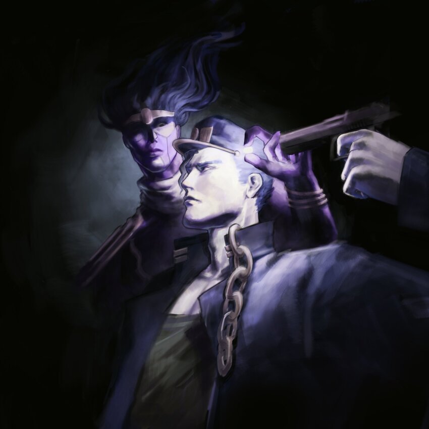 1boy, attempted_suicide, bullet, colored_skin, gun, handgun, highres, holding