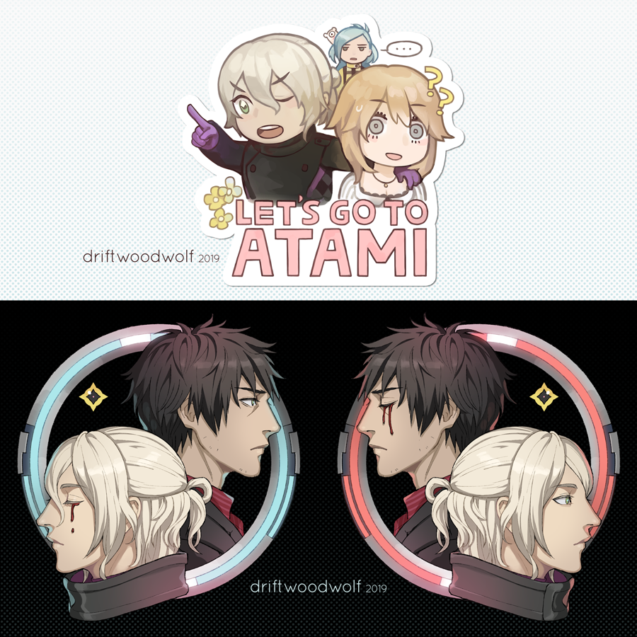 ..., 2girls, 3boys, ?, ??, ai_the_somnium_files, aiba_(ai_the_somnium_files), black_background