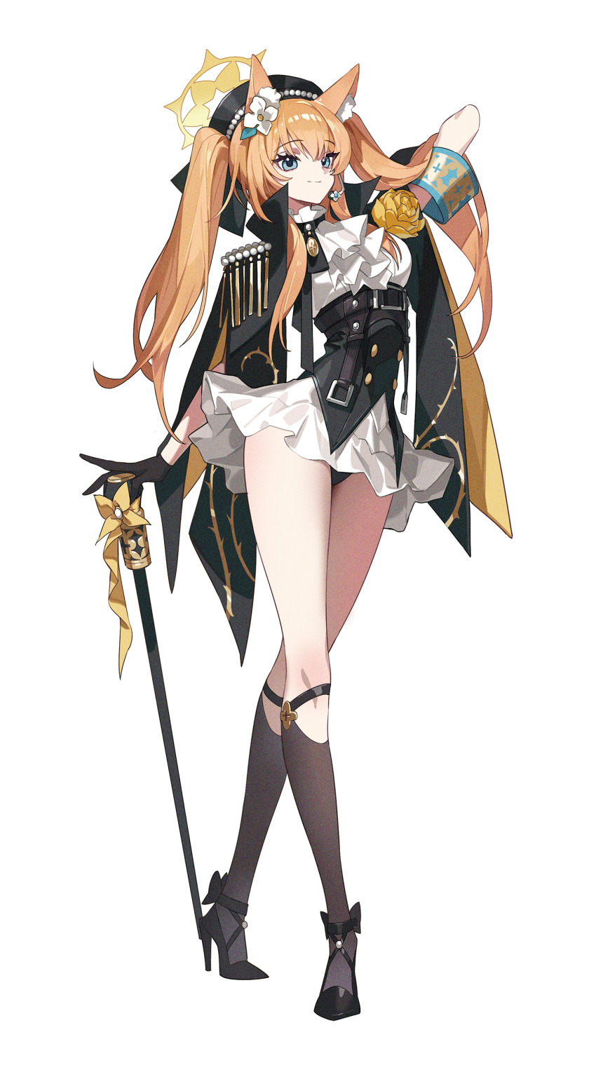 1girl, absurdres, alternate_costume, animal_ears, armband, belt, black_gloves, black_panties