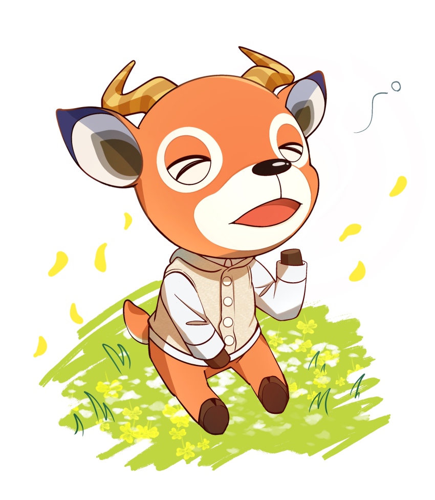 1boy, absurdres, animal_crossing, animal_ears, beau_(animal_crossing), closed_eyes, commentary_request, highres