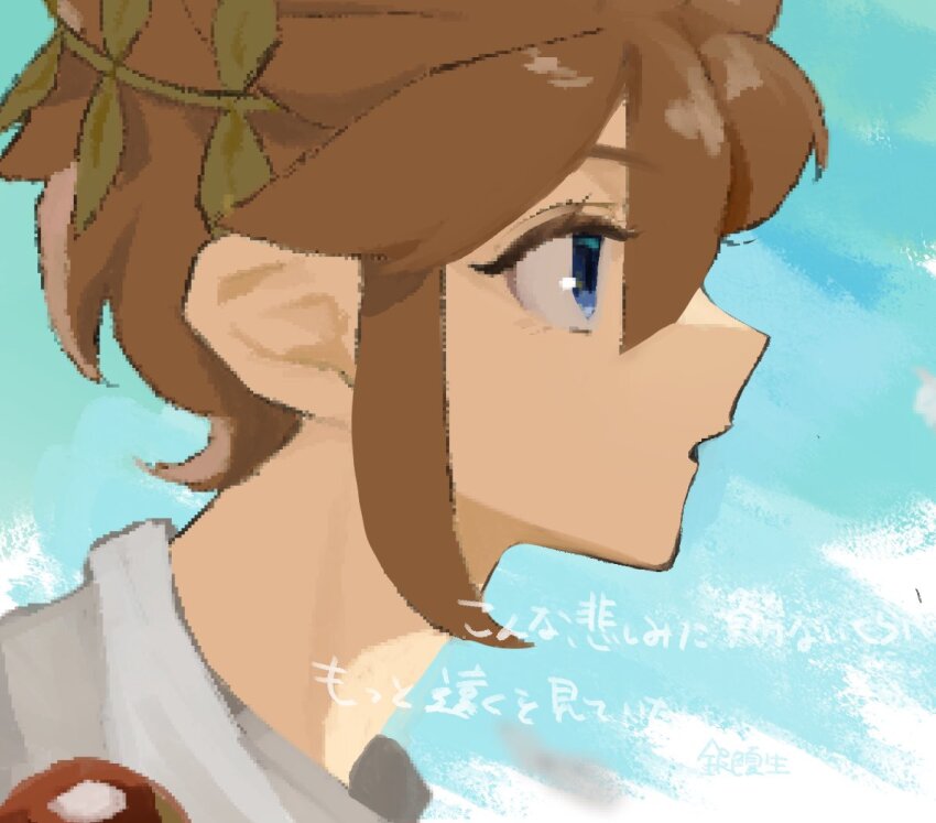 1boy, blue_eyes, commentary, kid_icarus, kid_icarus_uprising, laurel_crown, male_focus, nintendo