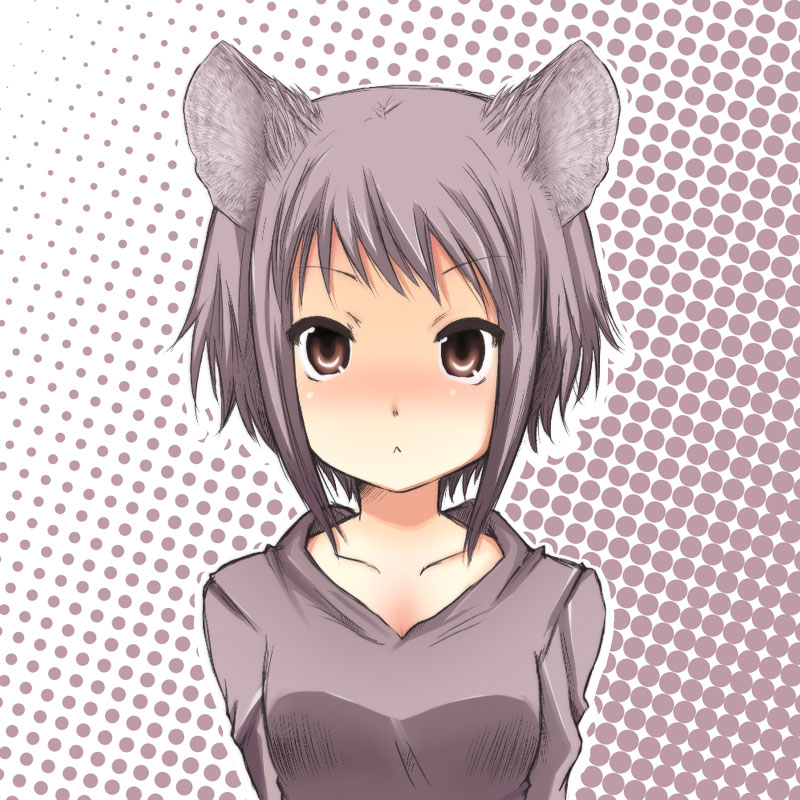 00s, 1girl, akku_lude, animal_ears, brown_eyes, cat_ears, female_focus, mouse_ears