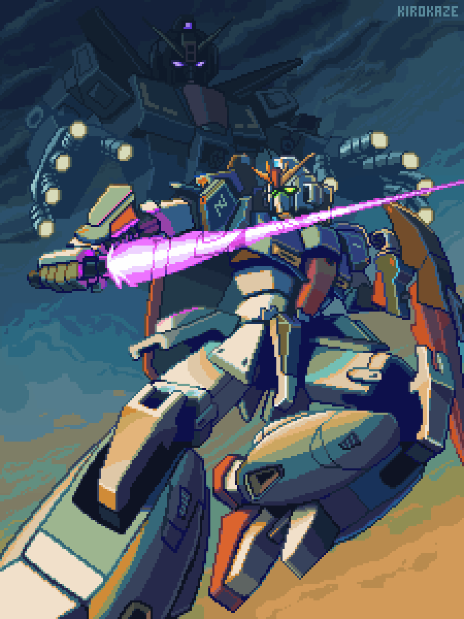 aeug, artist_name, beam_cannon, energy_cannon, energy_sword, finger_cannon, gundam, kirokaze