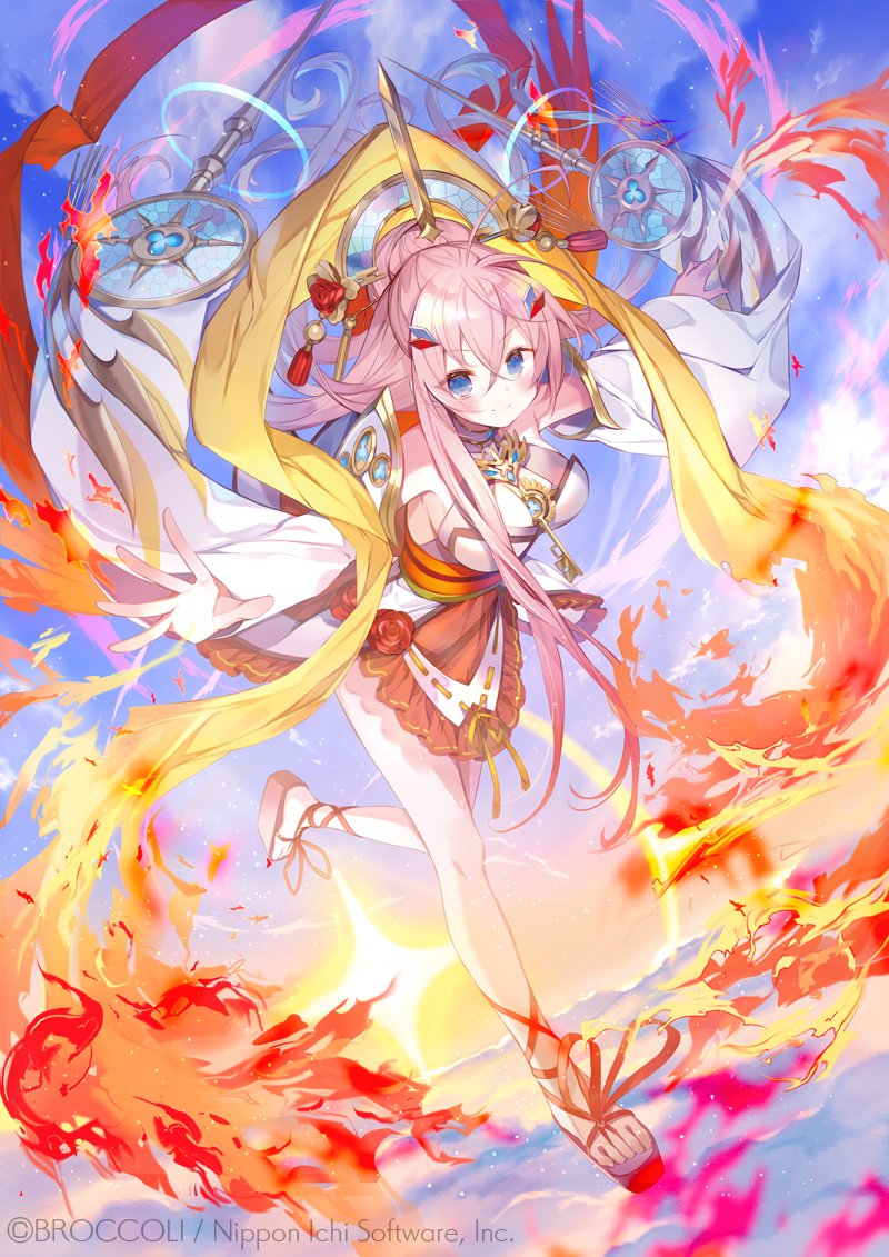 1girl, blue_eyes, breasts, cleavage, cleavage_cutout, closed_mouth, clothing_cutout, copyright_notice