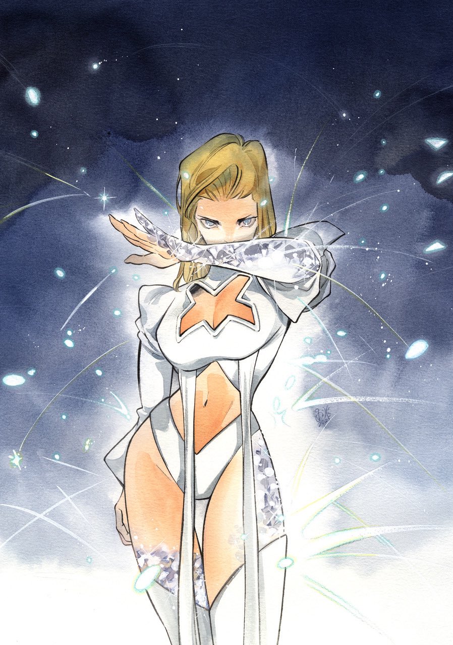 1girl, blonde_hair, blue_eyes, breasts, cleavage, cleavage_cutout, clothing_cutout, cloud_background