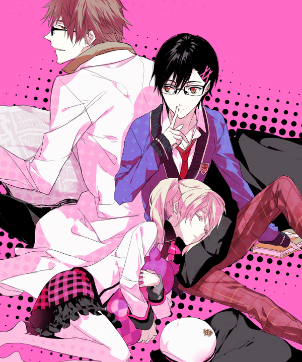 1girl, 2boys, alvin_(school_uniform)_(tales), alvin_(tales), bad_id, bad_pixiv_id, beret, black_hair