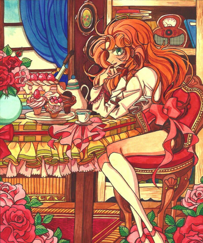 1boy, \m/, ahoge, antique_radio, aqua_eyes, ascot, bad_id, bad_pixiv_id