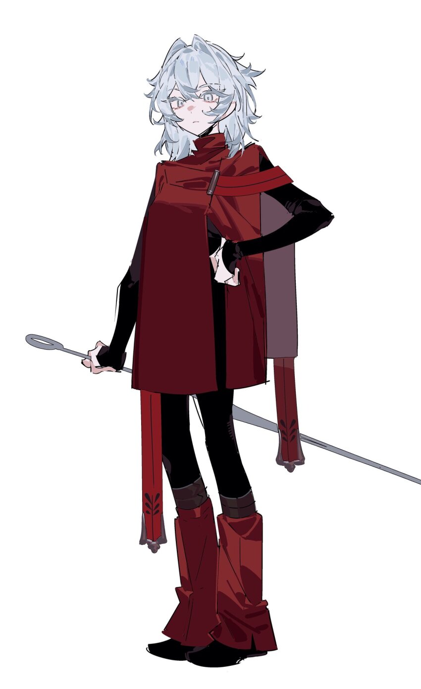 1girl, acell1224, black_bodysuit, bodysuit, full_body, hair_intakes, highres, hollow_knight