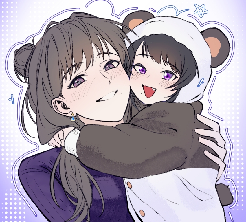 2girls, aunt_and_niece, bang_dream!, bang_dream!_it's_mygo!!!!!, black_hair, carrying, carrying_person, child