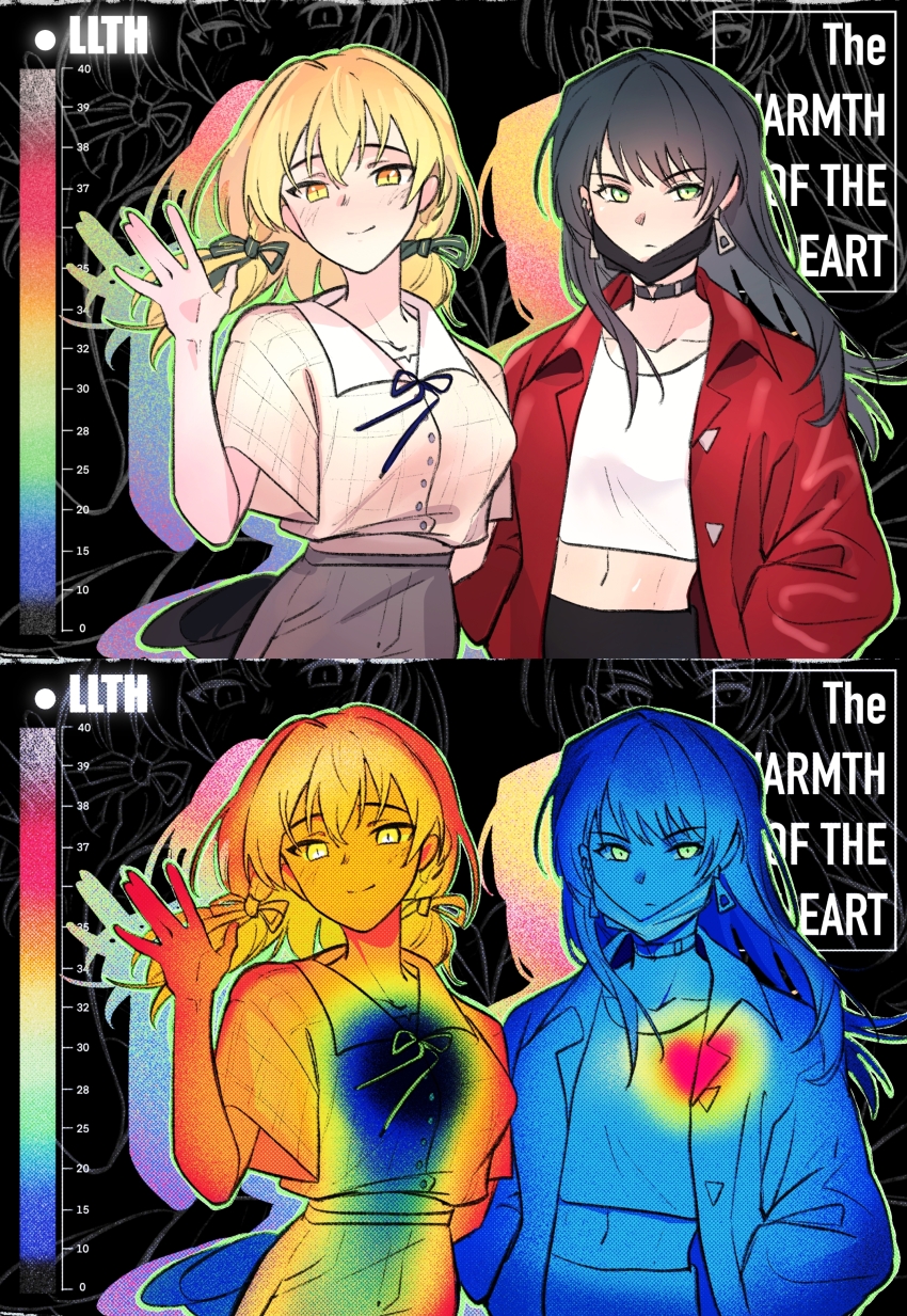 2girls, absurdres, bang_dream!, bang_dream!_it's_mygo!!!!!, black_choker, black_hair, black_mask, black_ribbon