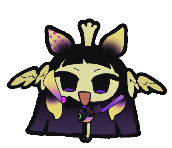 1girl, animated, animated_gif, black_dress, black_eyes, black_hair, chibi, crown
