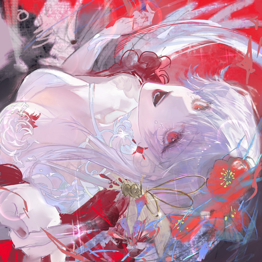 1girl, absurdres, artist_request, chinese_commentary, collarbone, commentary, commission, coquelic_(blossom)_(path_to_nowhere)