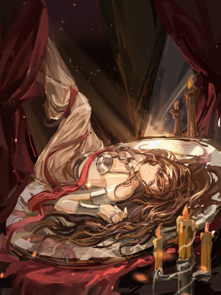 1girl, armor, bangle, bare_shoulders, bikini, bikini_armor, bikini_top_only, black_hair