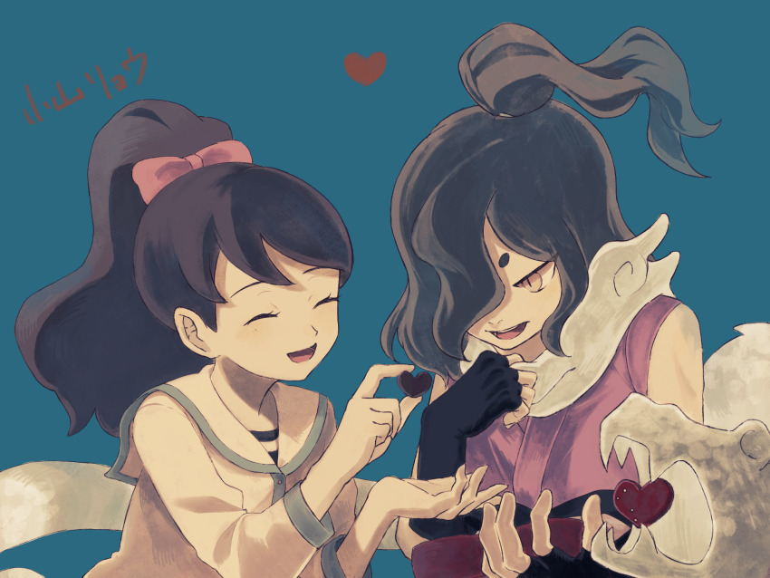 1boy, 1girl, artist_name, bad_id, bad_pixiv_id, blue_background, candy, chocolate