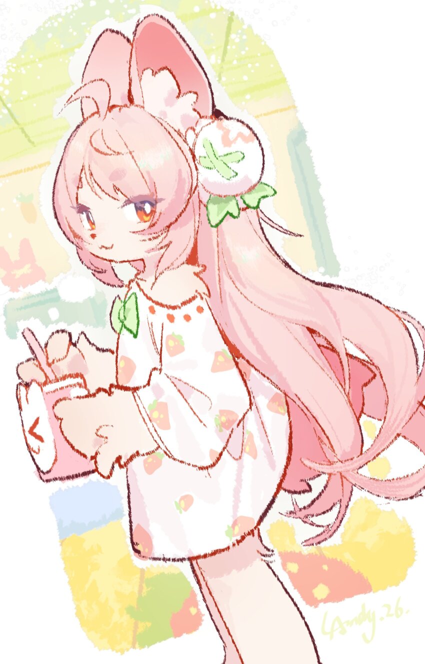 1girl, :3, absurdres, ahoge, animal_ear_fluff, animal_ears, artist_name, bow