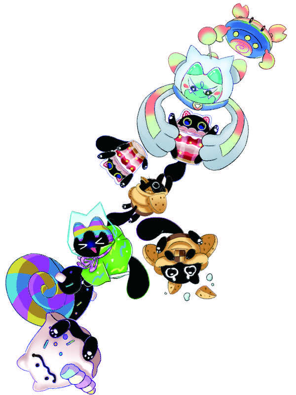 animal_hands, black_cat, candy, cat, cat_paws, cookie, cooky_yummy, cupsy_yummy